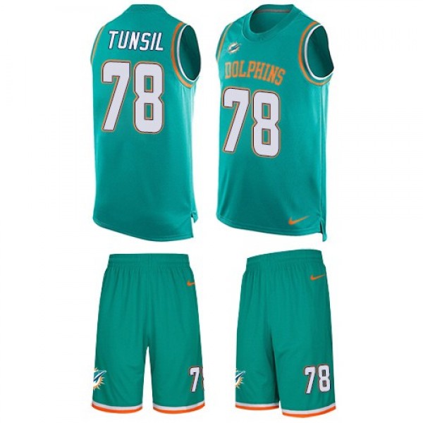 Nike Dolphins #78 Laremy Tunsil Aqua Green Team Color Men's Stitched NFL Limited Tank Top Suit Jersey