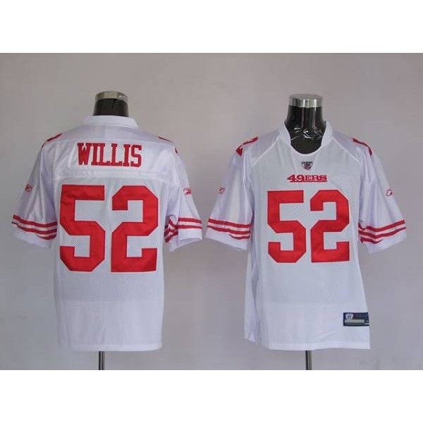 49ers #52 Patrick Willis Stitched White NFL Jersey